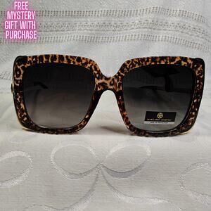 Margaret Josephs Oversized Sunglasses – Leopard Print | NWT |